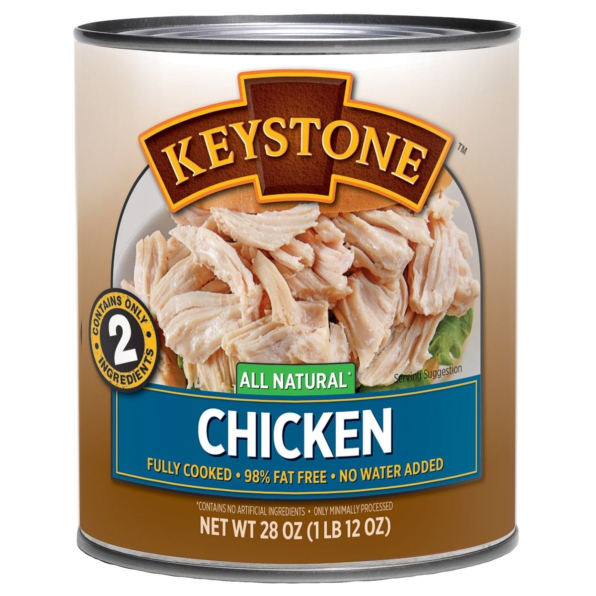Keystone fully cooked canned chicken, case of 28 oz cans