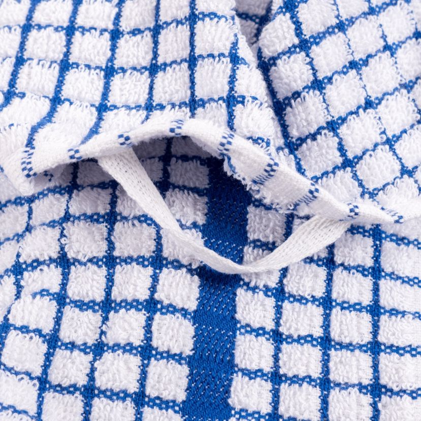 Grid Terry Kitchen Towel, Blue