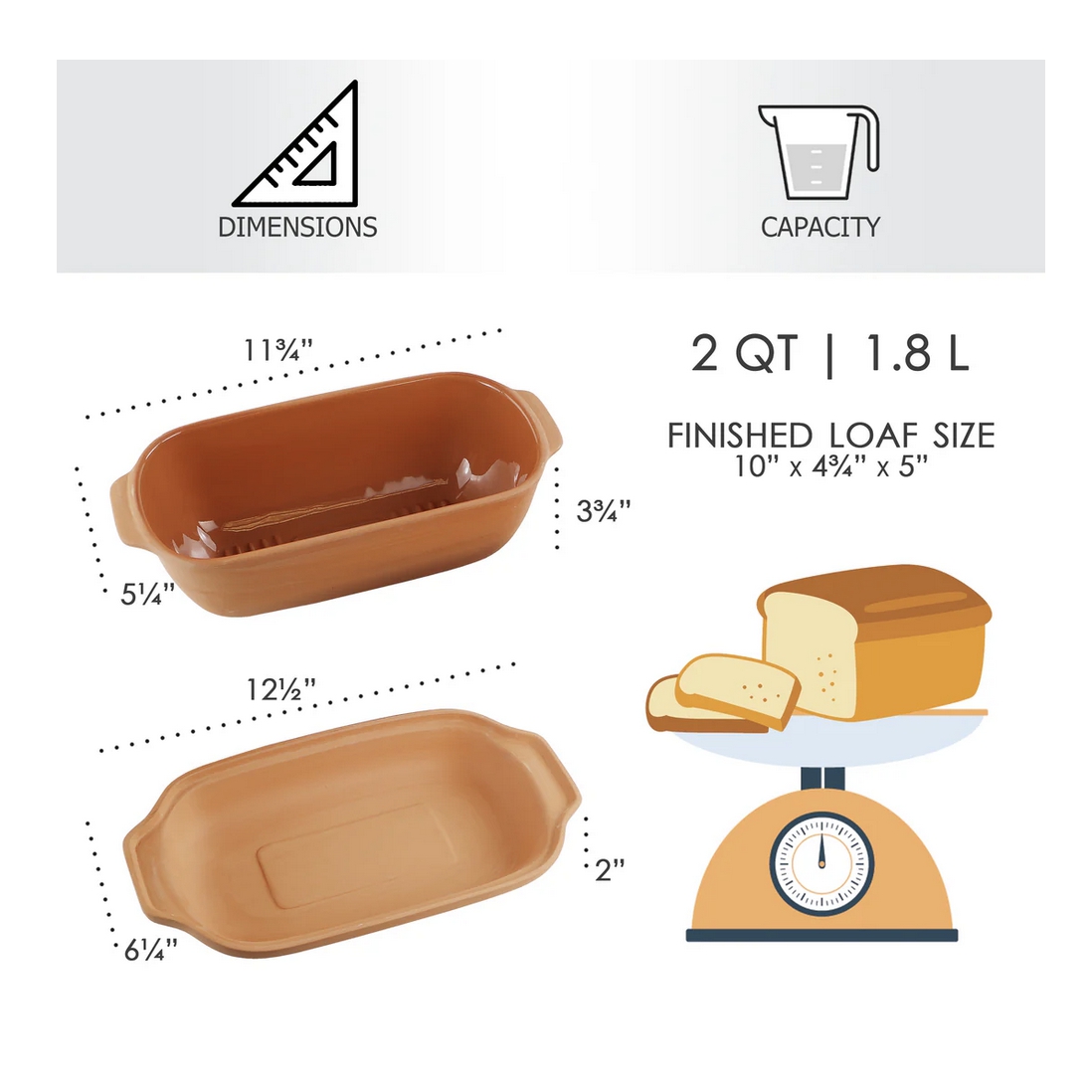Loaf pan dimensions and capacity