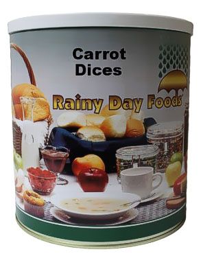 Dried carrot dices from Rainy Day Foods