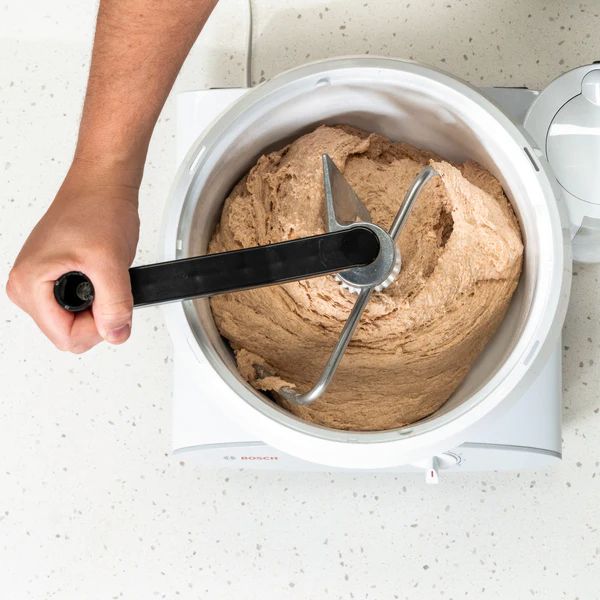 Kneading bread by hand with the Bosch dough hook