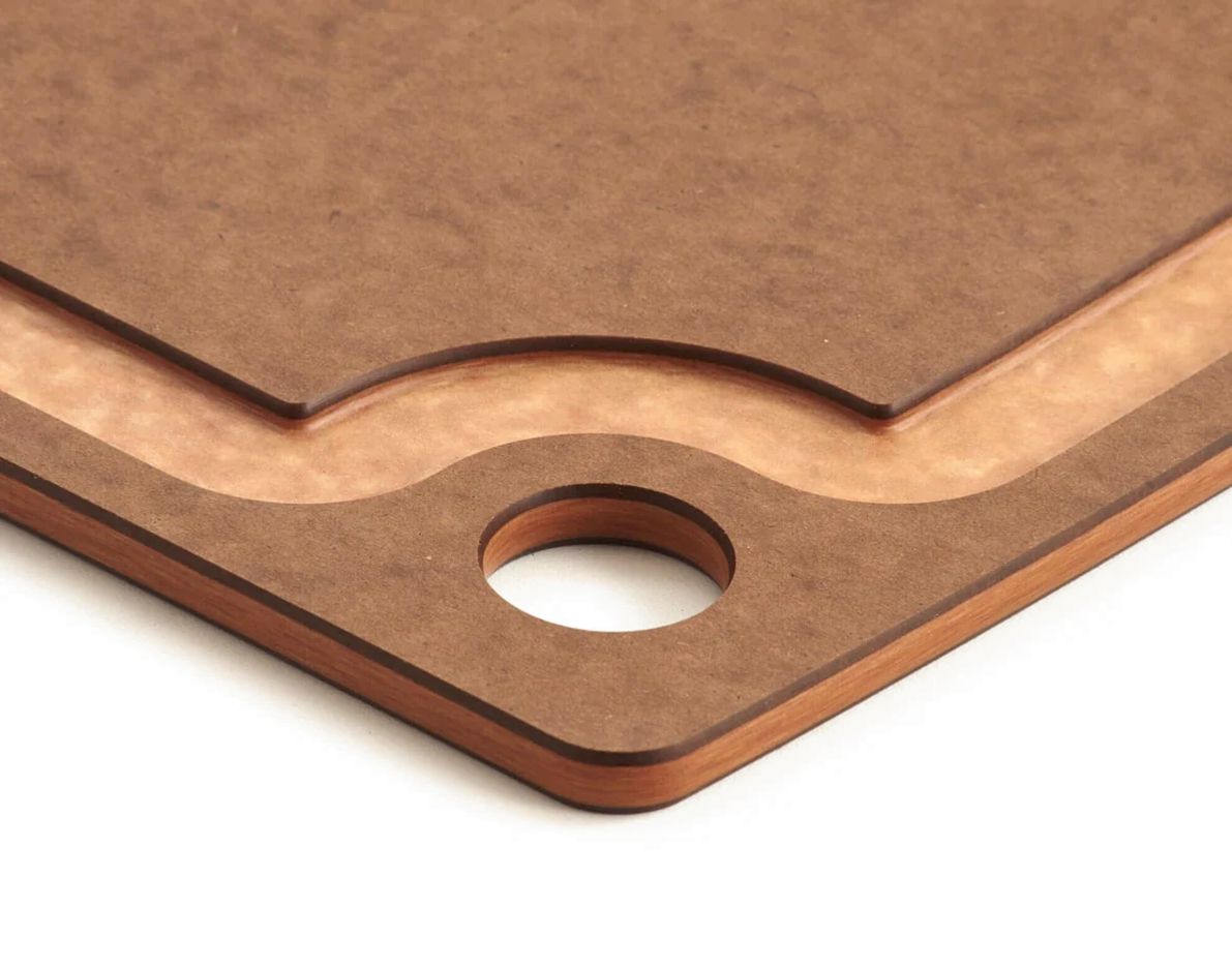 Gourmet Cutting Board, Nutmeg, 14.5 inch x 11.25 inch close