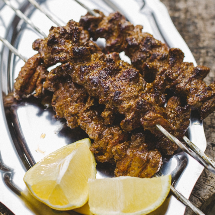 Lamb kabobs with Moruno Rub