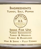 Canned Turkey ingredients