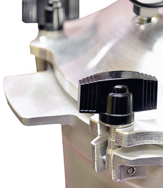 Wing nut locks on pressure canner, safe metal to metal seal