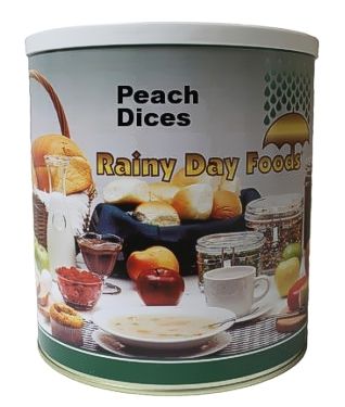 Dried peach dices, #10 can