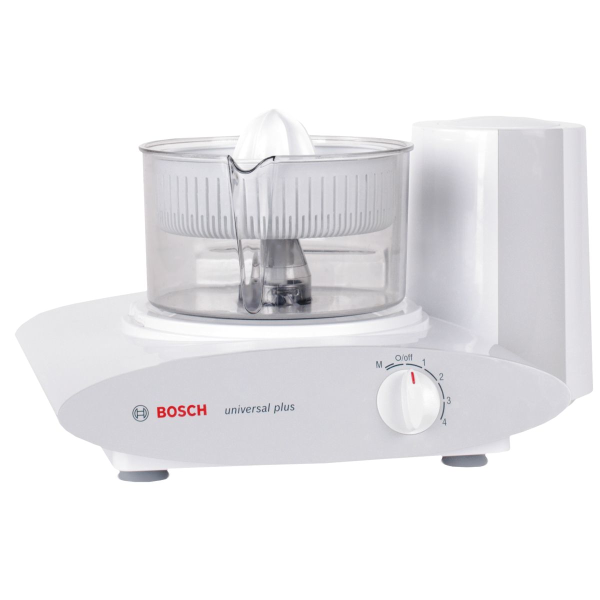 Citrus juicer on low speed drive of Bosch Universal Plus mixer