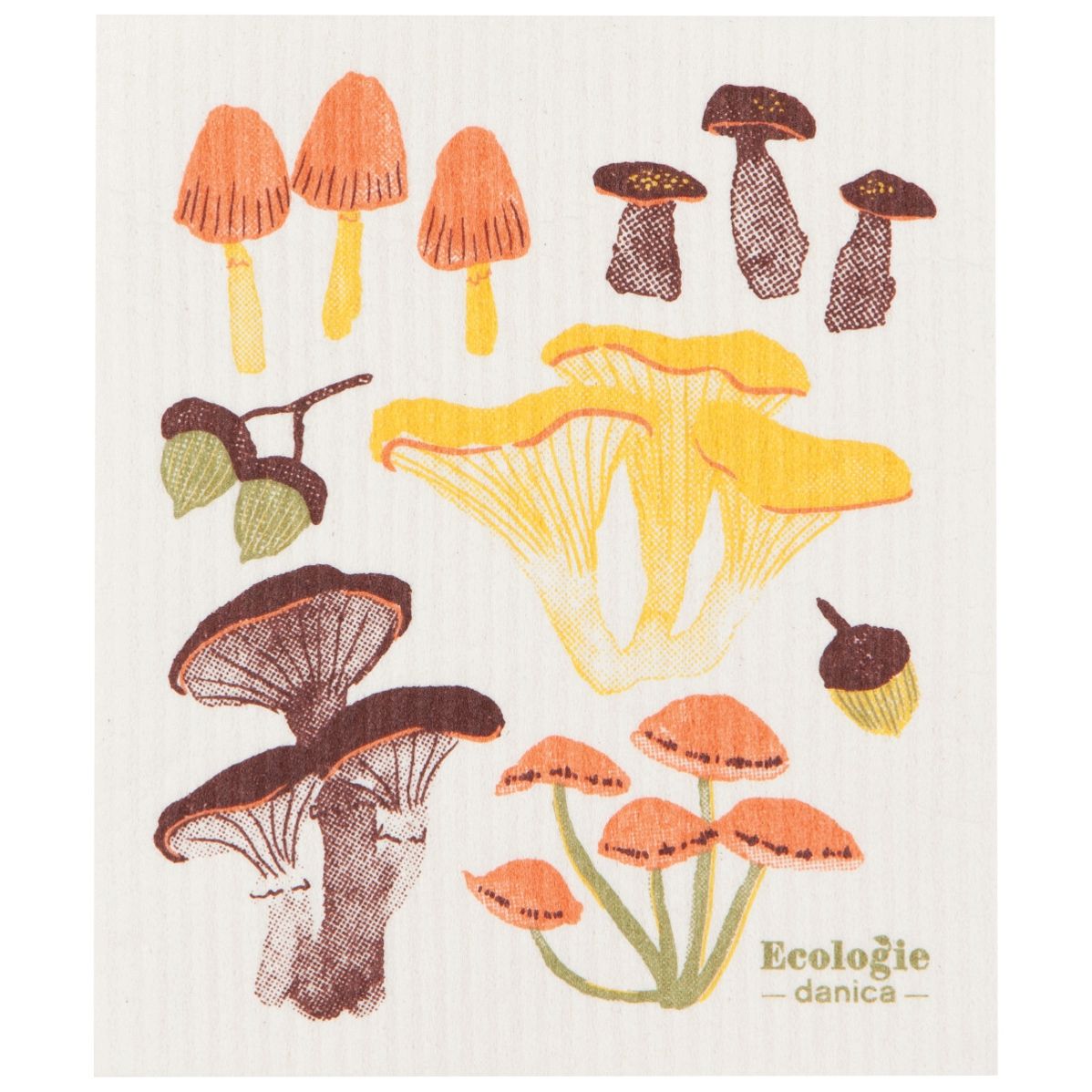 Swedish Dish Cloth, Field Mushrooms
