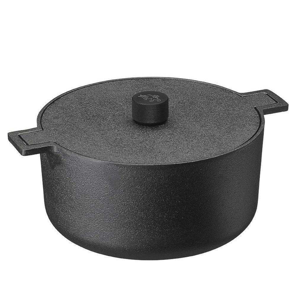 Skeppshult Noire Round Casserole w/ cast iron lid, 5.3Q