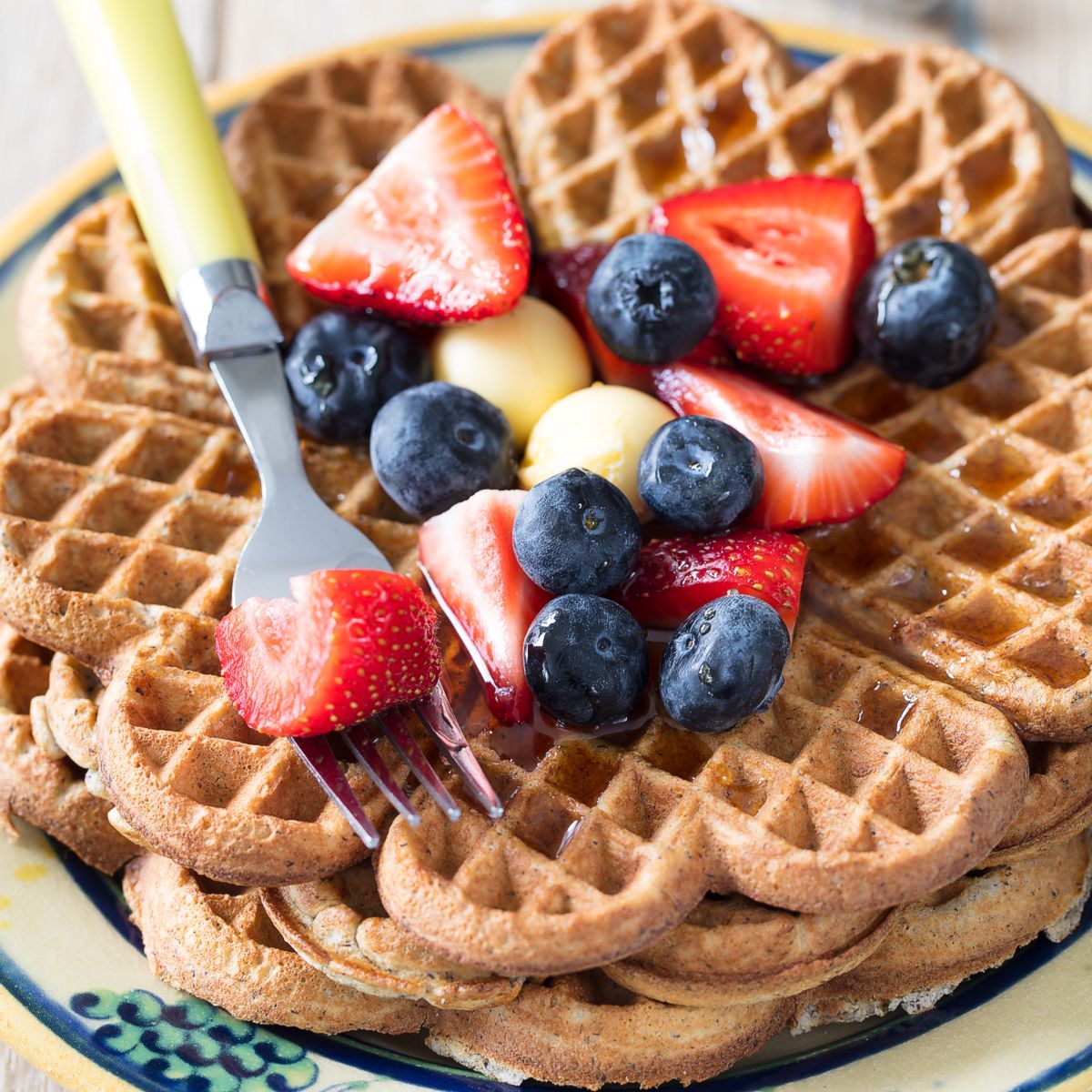 Heart waffles made in Skeppshult cast iron waffle maker