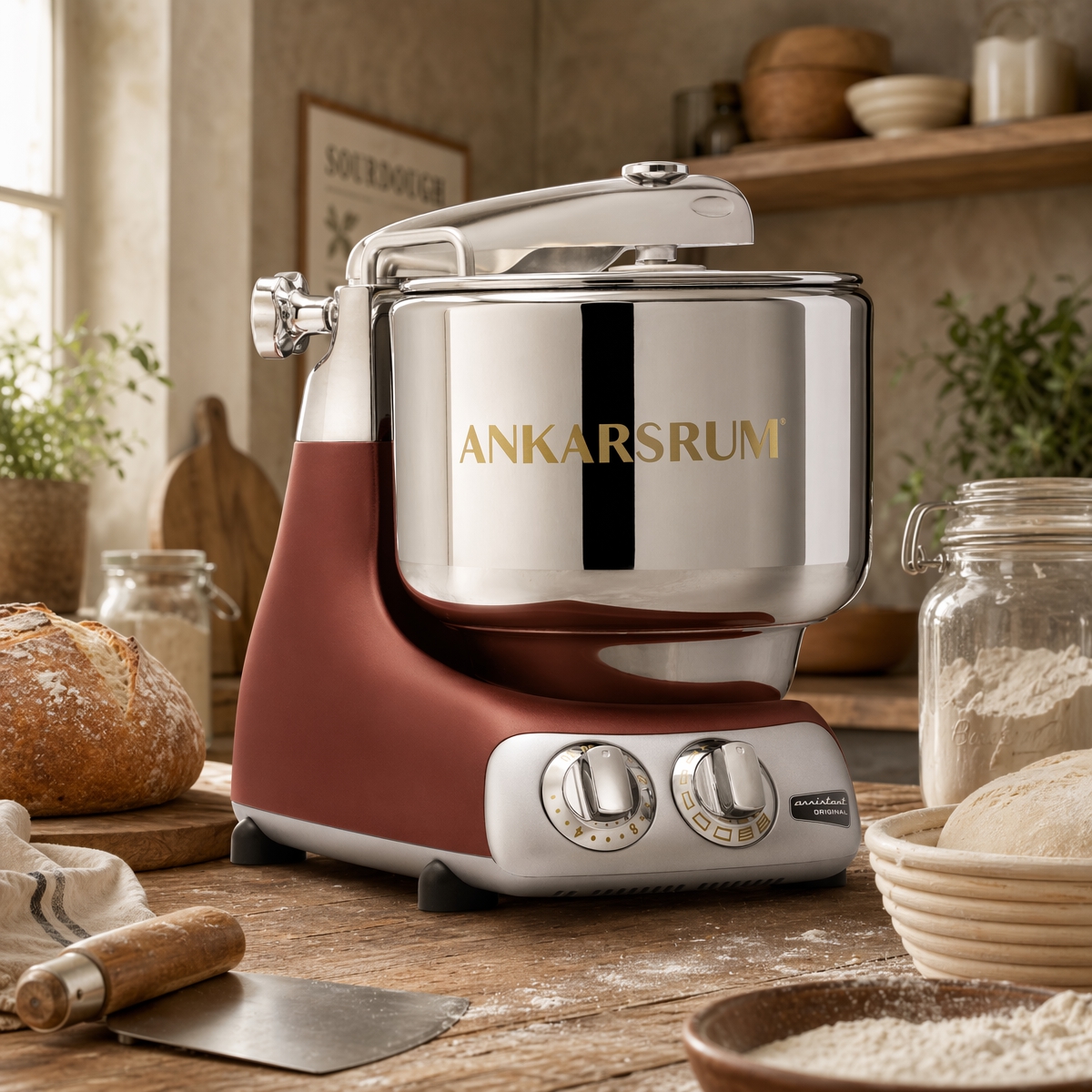Ankarsrum Original Mixer, Rustic Maroon, Matte