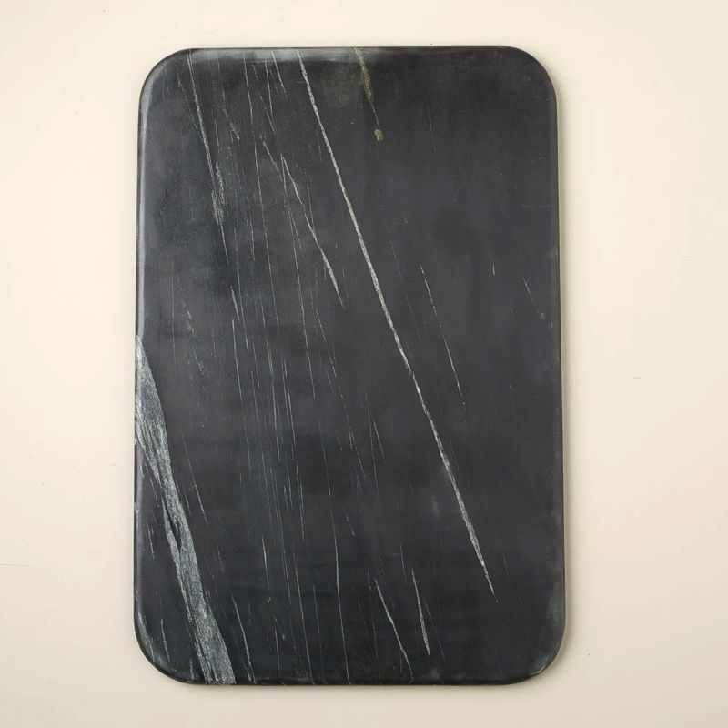 Salerno Black Marble Pastry Slab, 16 x 24 inch