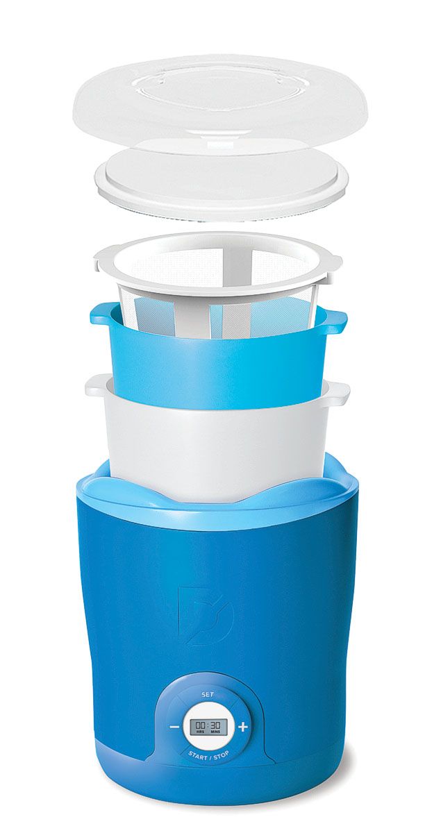 Dash Greek Yogurt Maker, Blue w/Mediterranean Blue Extended