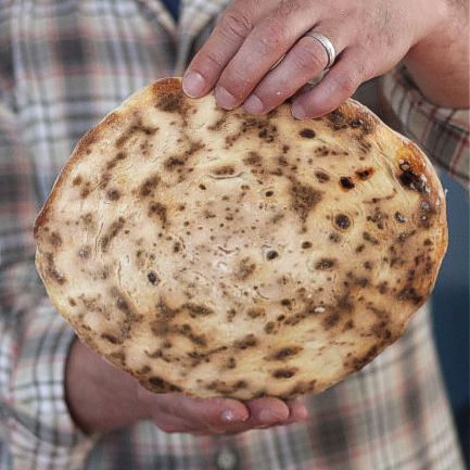 Bottom crust of pizza baked on Baking Steel