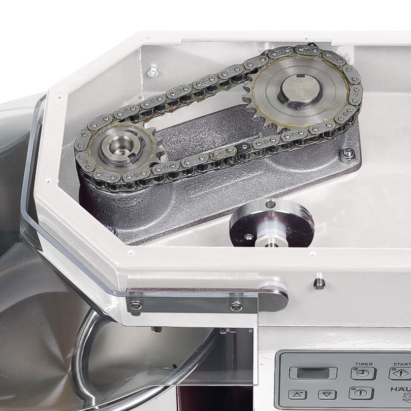 Strong, quiet chain drive Haussler spiral mixer 