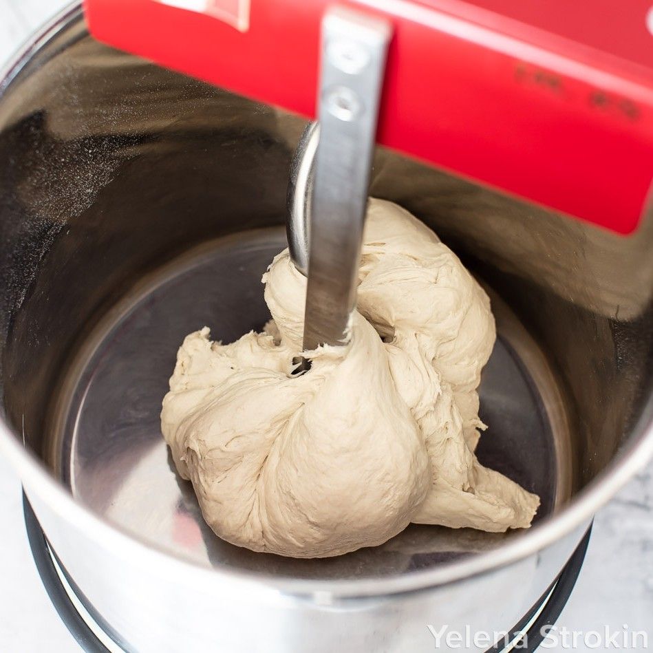 Pizza dough in Famag spiral mixer