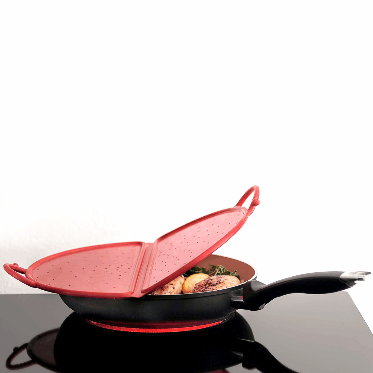 kuhn rikon foldable splatter guard red stovetop 1200