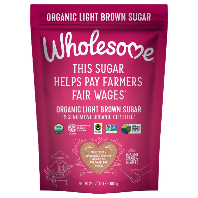 Wholesome Organic Light Brown Sugar, 24 oz (1.5 lbs)