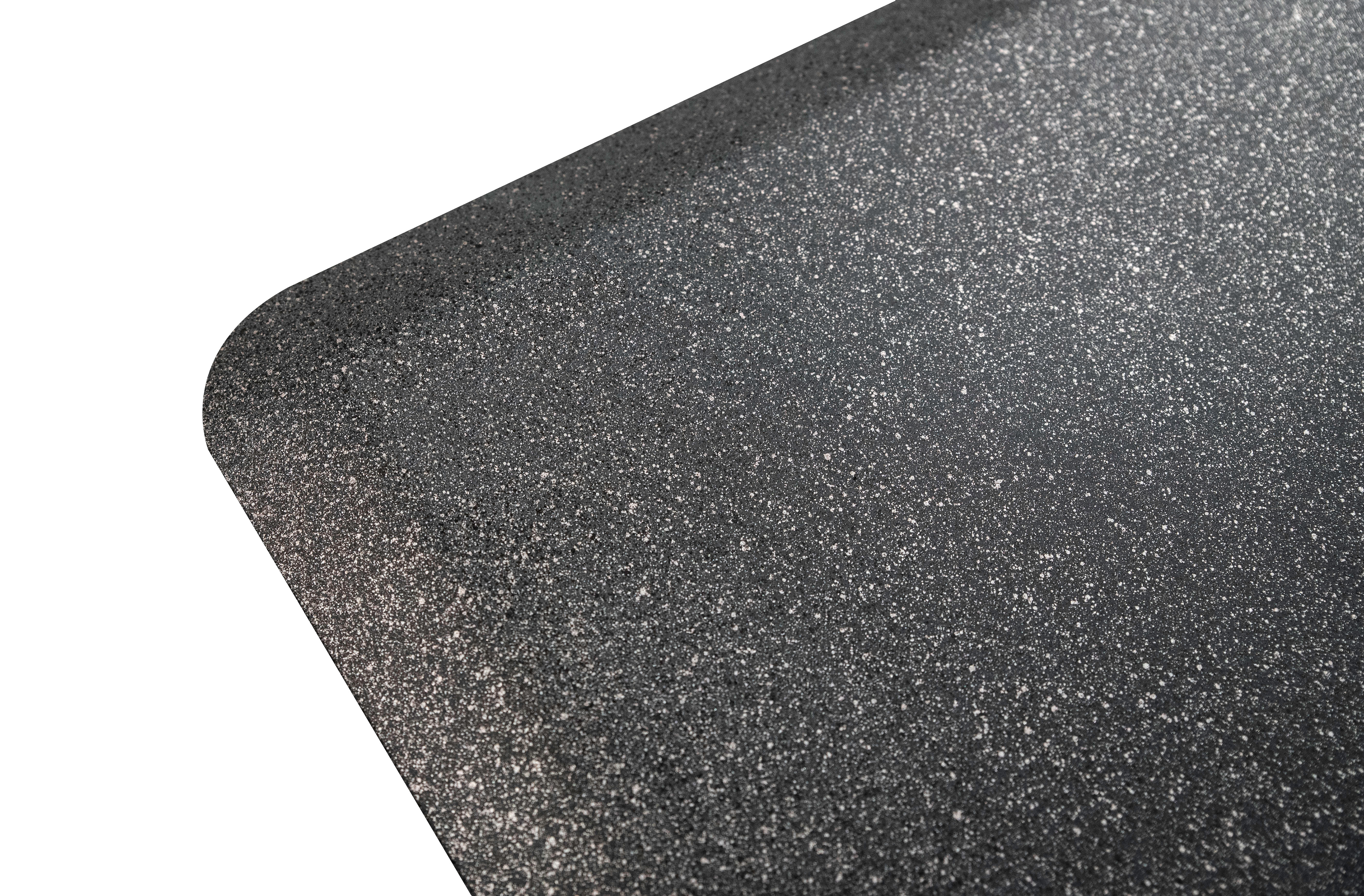 corner of granite steel wellness mat