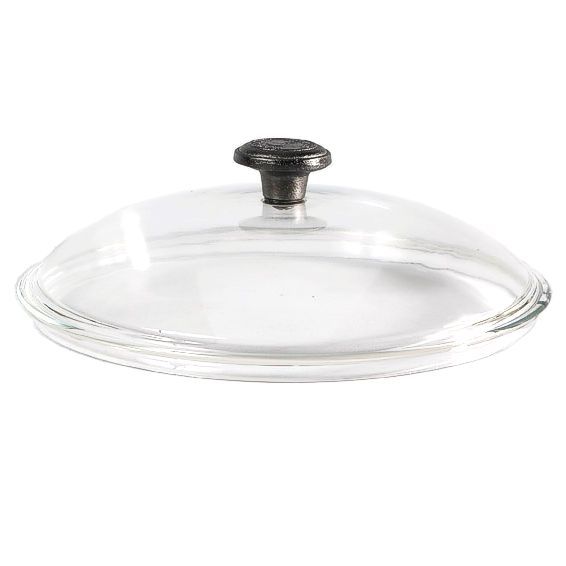 Skeppshult 10 inch glass lid with cast iron handle.