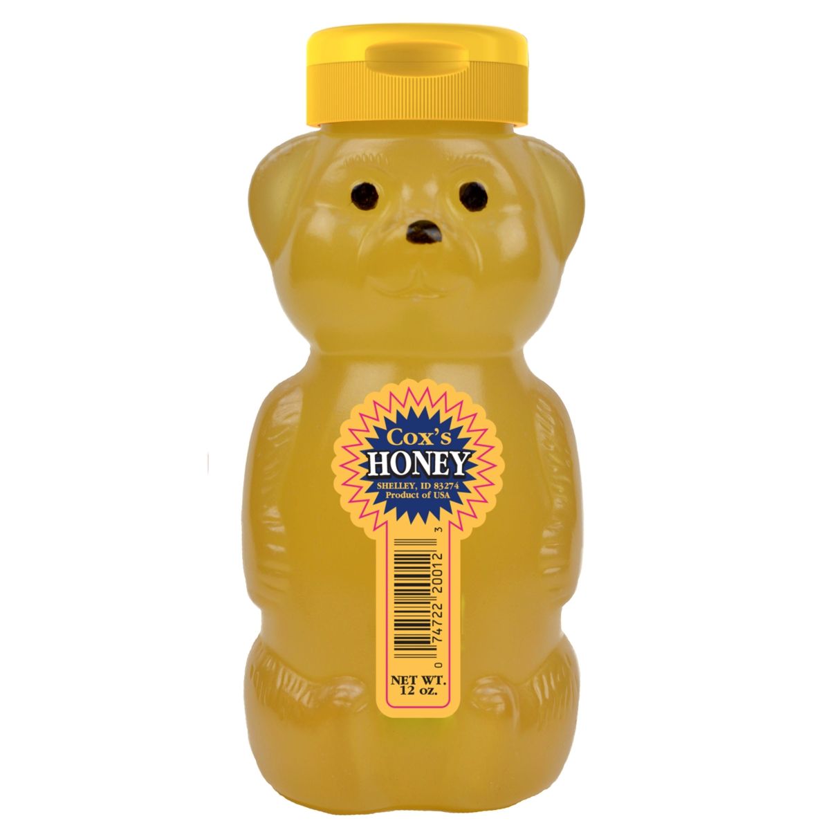 Cox raw, unfiltered clover honey, 12 oz bear