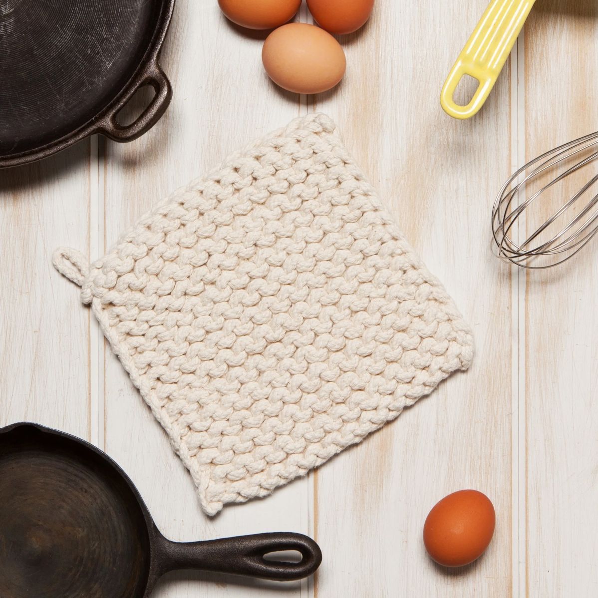 Thick potholder/trivet, Natural