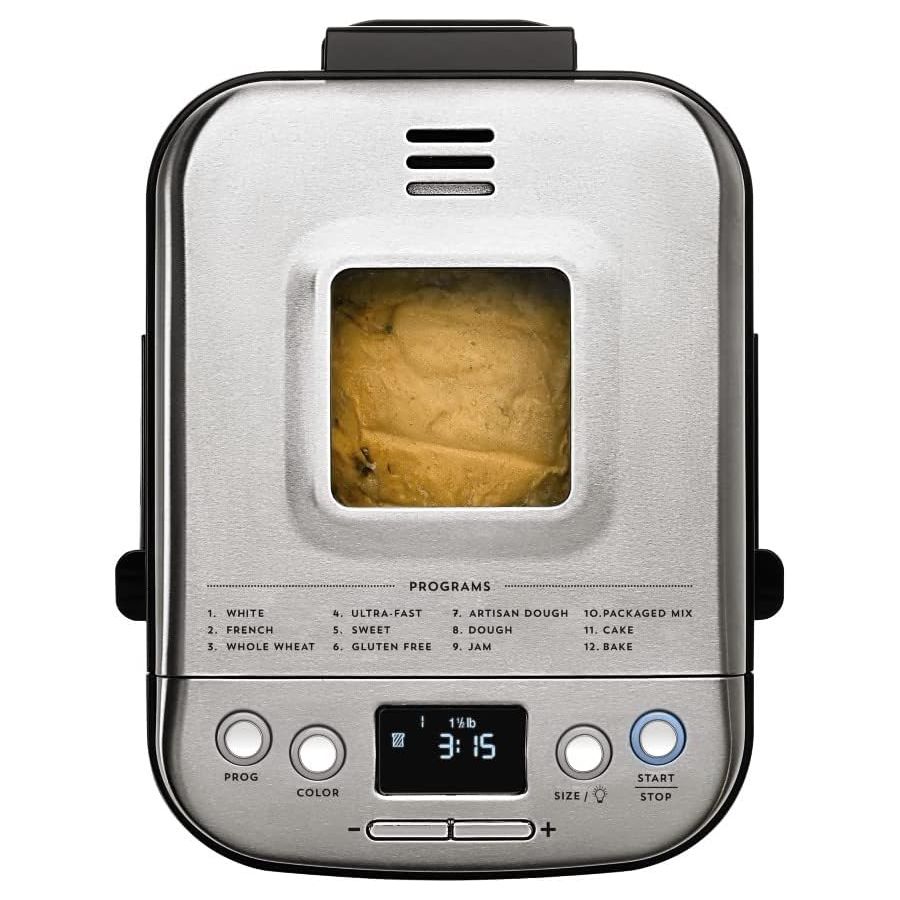 Cuisinart bread maker control panel and window
