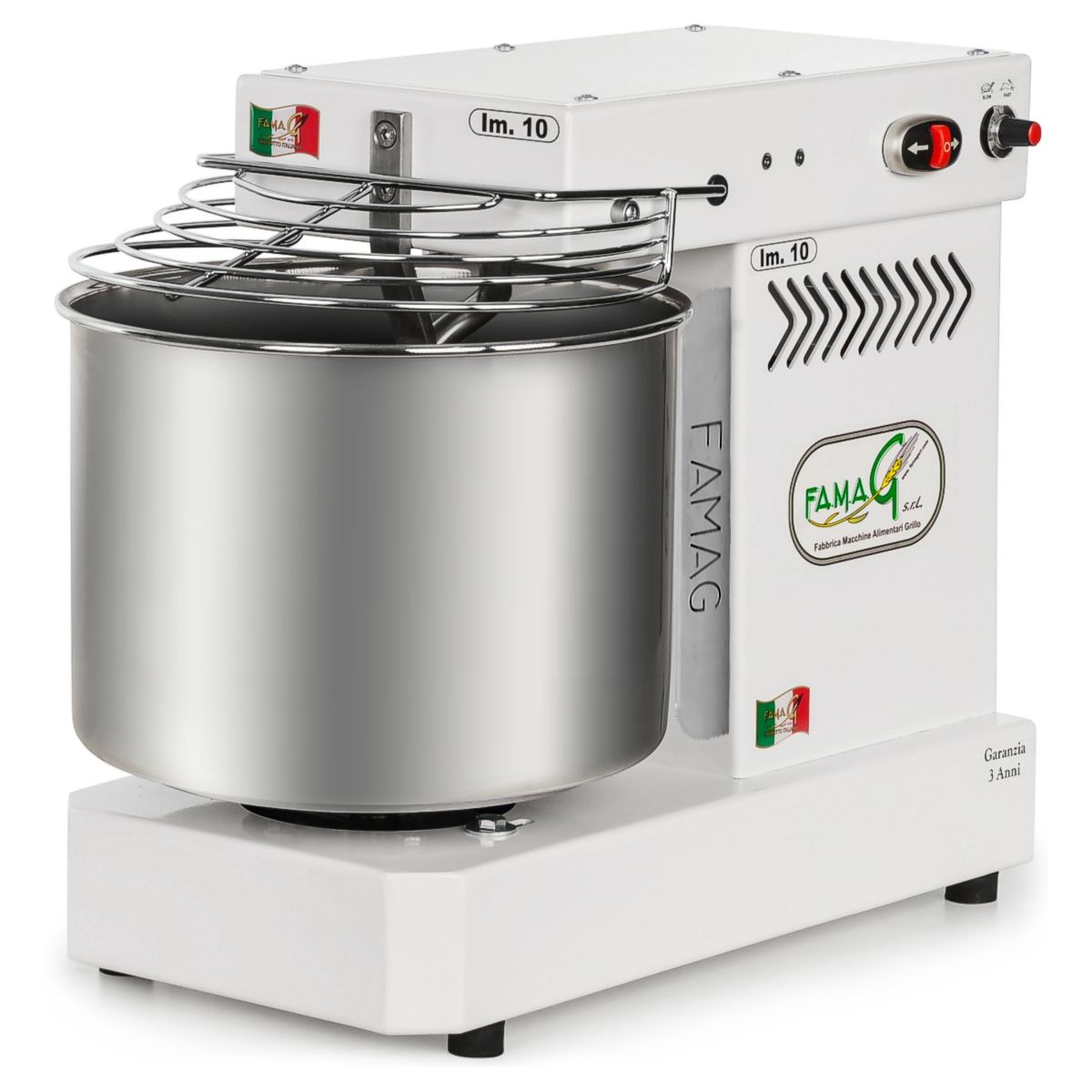 famag im10 spiral dough mixer fixed head arctic white 1200 1 2