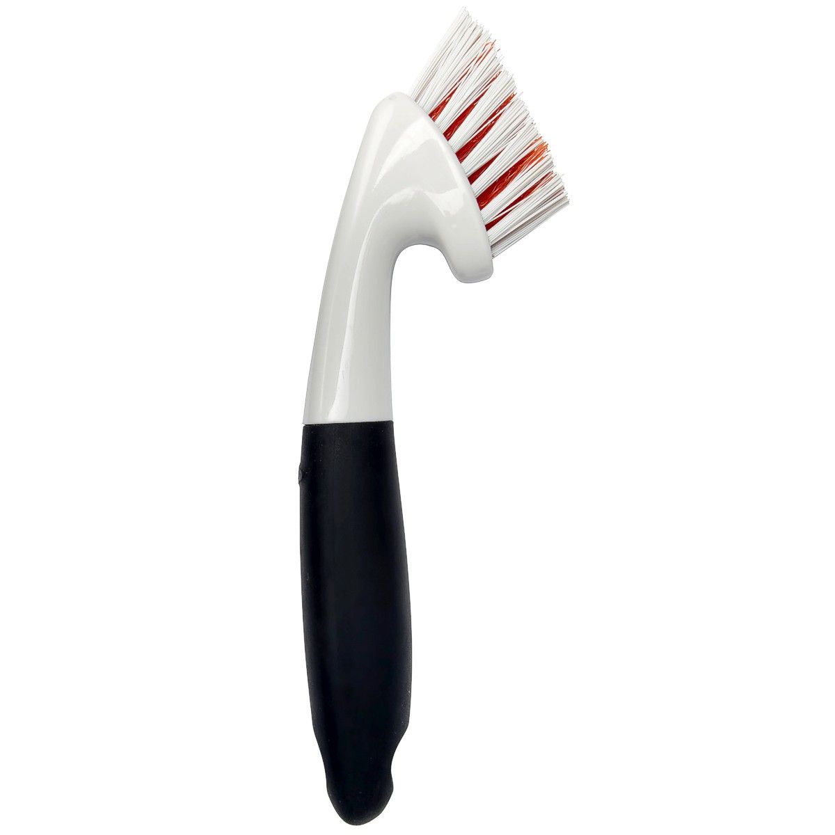 OXO Good Grips red, white, and black grout brush.