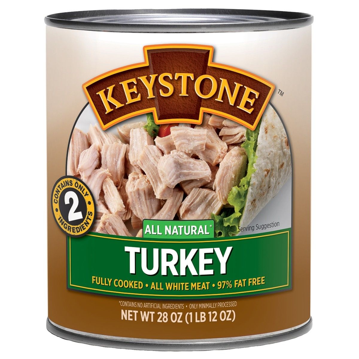 Case of twelve 28 oz cans of turkey chunks