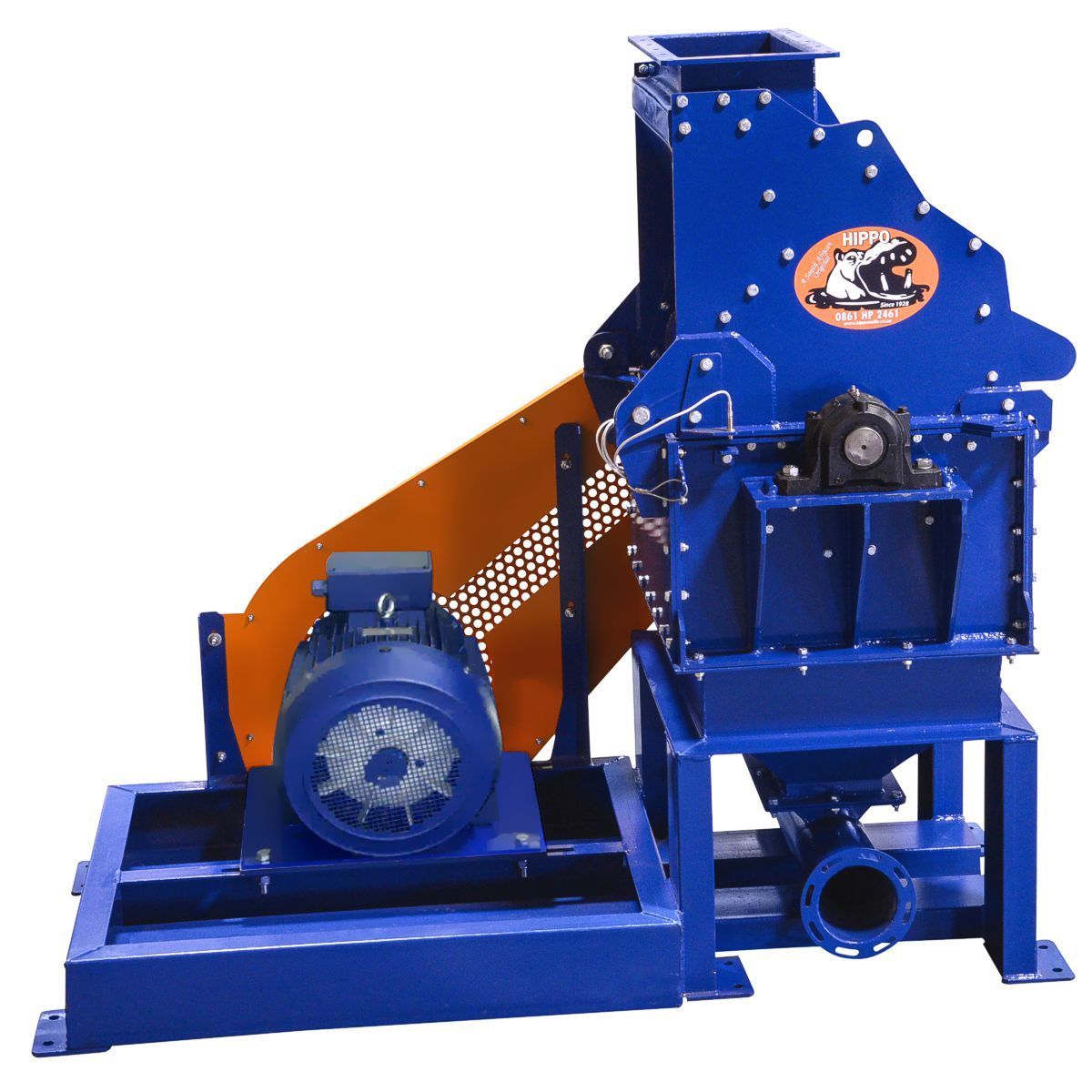 Hippo hammer mill with 460V/3PH 75HP motor