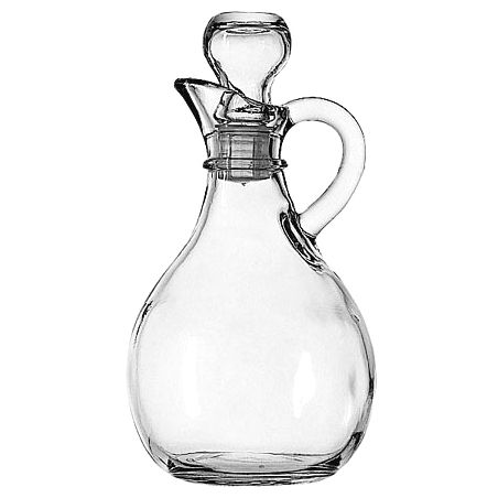 Glass cruet for oil, dressing, sauce