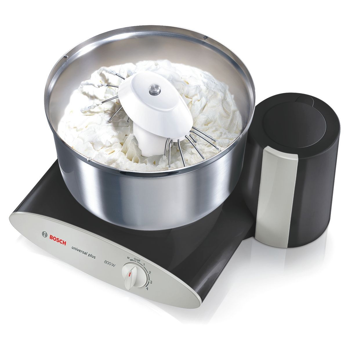 French whips in black Bosch Univ. Plus w/stainless bowl