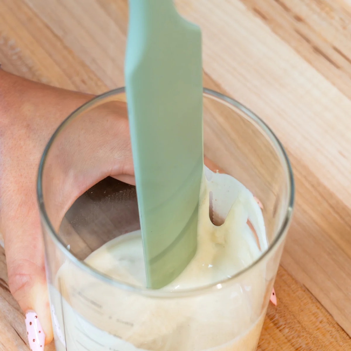 nutrimill spurtle stirring sourdough starter