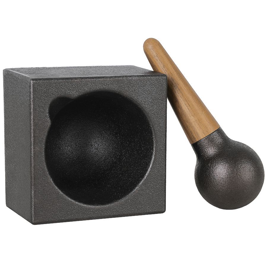 Cast iron mortar and pestle made in Sweden