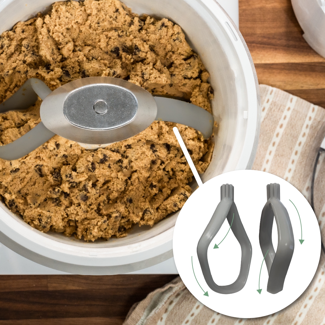 nutrimill cookie paddles with metal whip drive