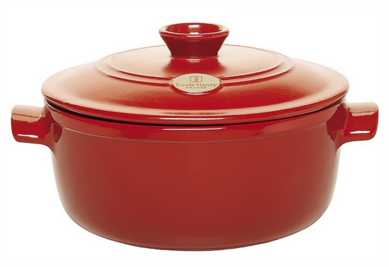 emile henry stewpot, red, flame top, best price