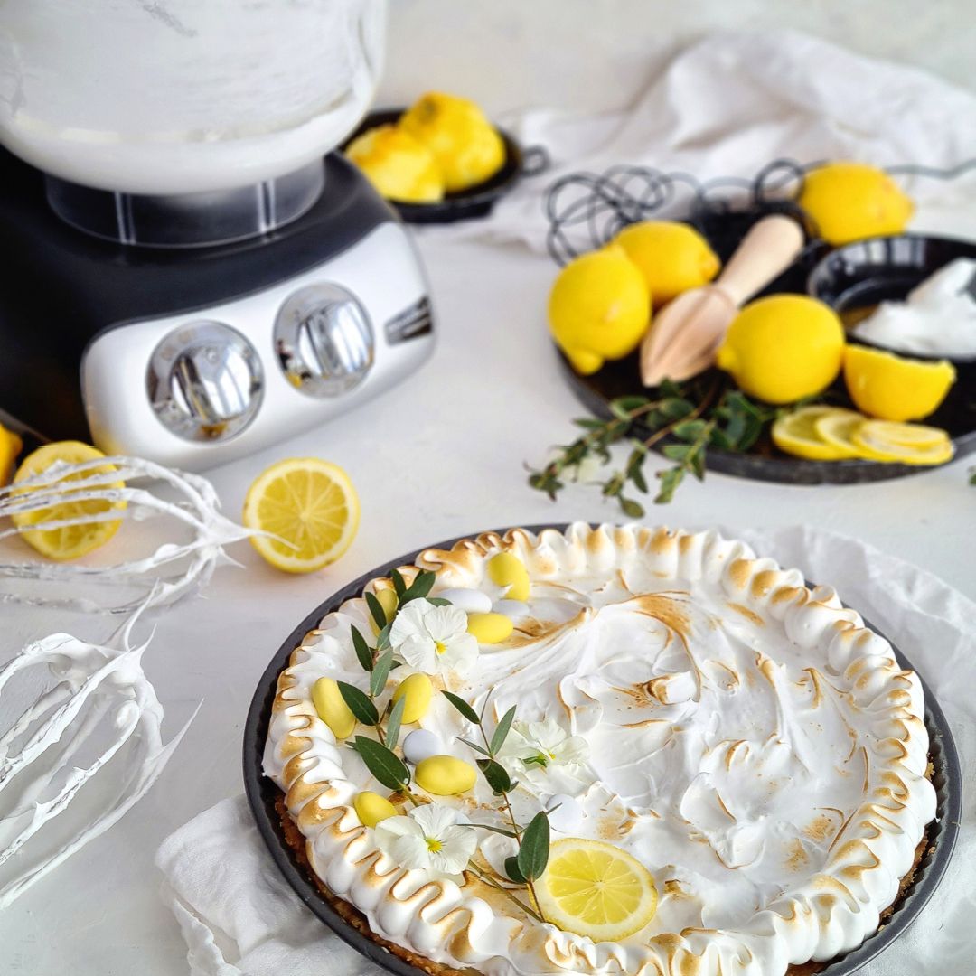 Lemon pie made in Ankarsrum beater bowl.