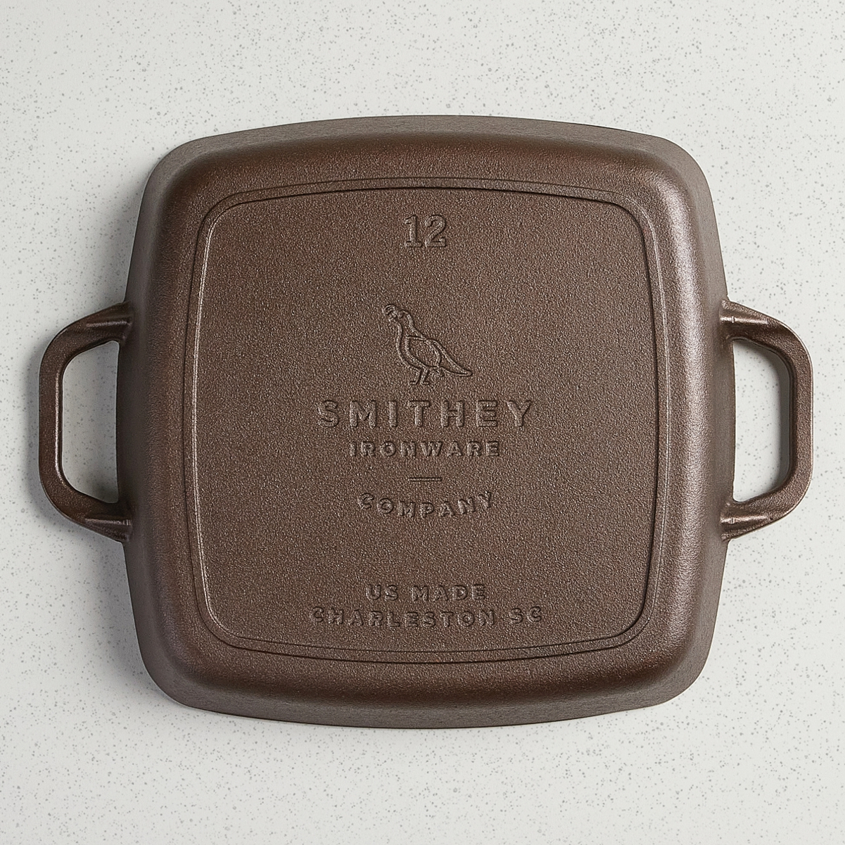 Smithey Ironware Grill Pan, 12 inch, bottom, oven-safe