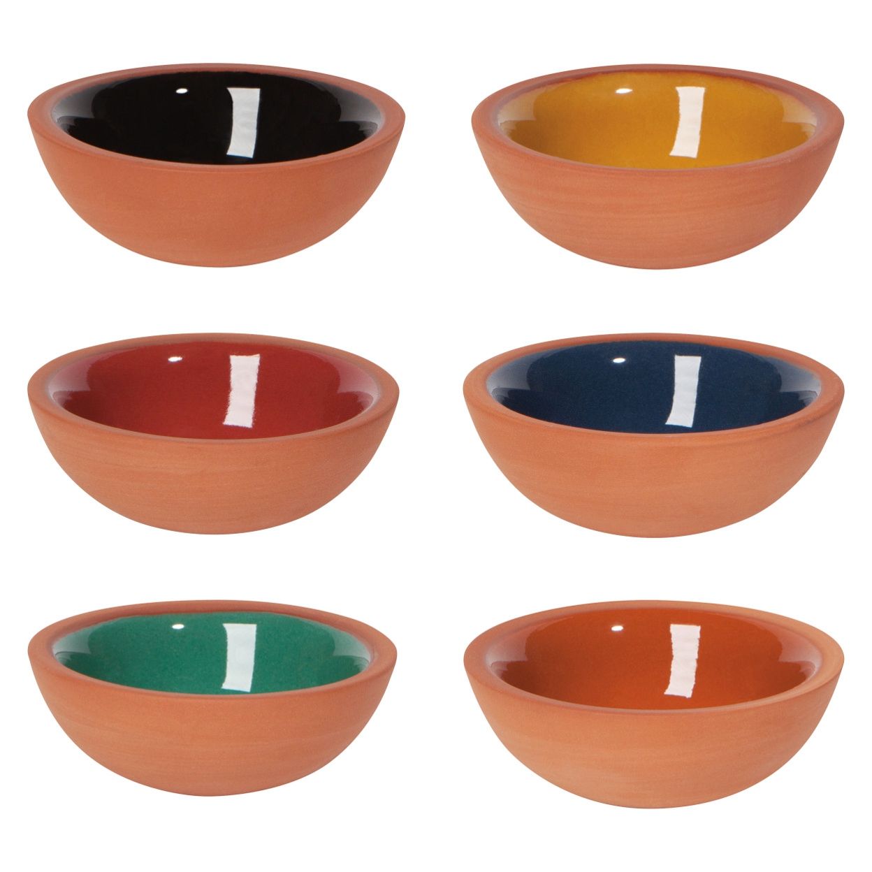 Harmony Terracotta Pinch Bowl, Set of 6, Kaleidoscope