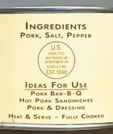 Canned Pork ingredients