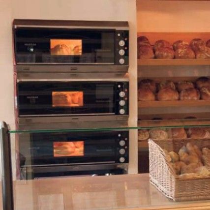 Triple configuration of Haussler INO 2006 stone ovens