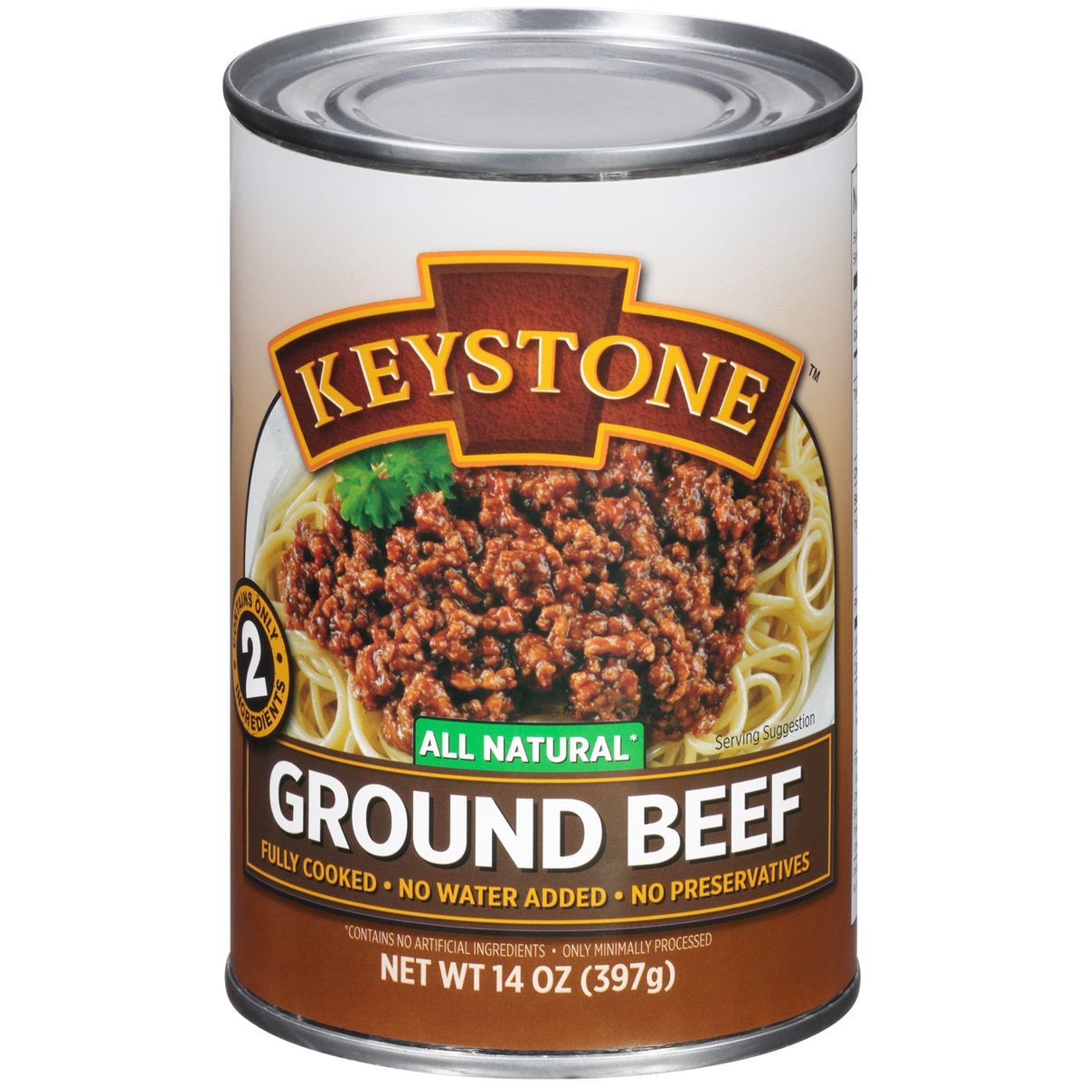 Keystone fully cooked ground beef, 14 oz can