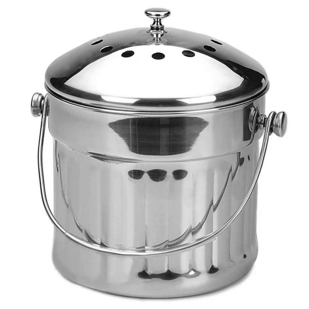 rsvp stainless compost pail x-large