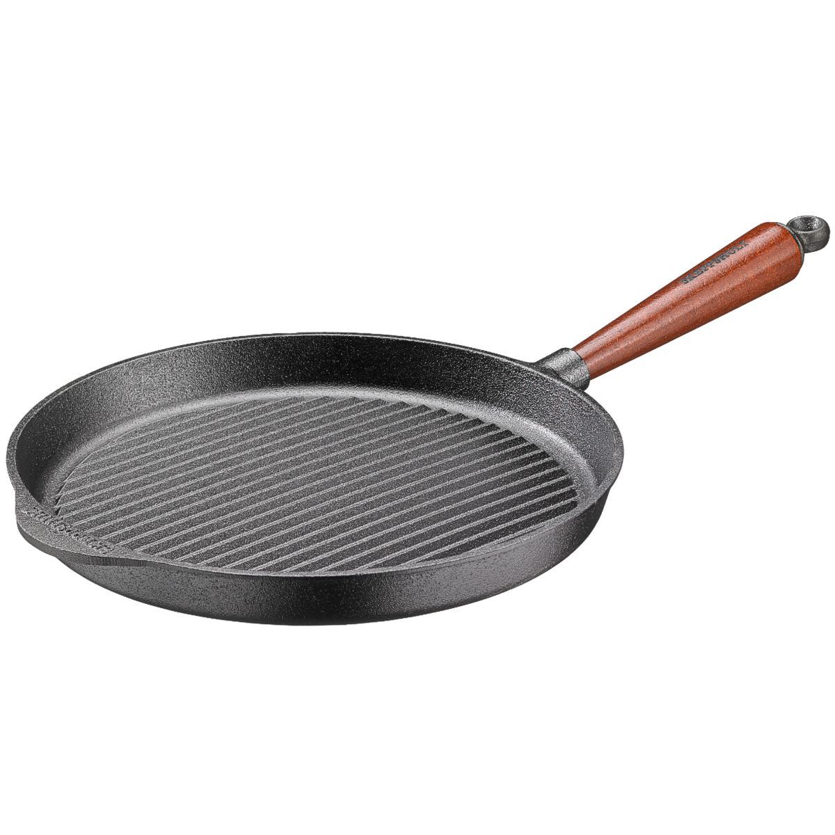 Round Grill Pan, beechwood handle