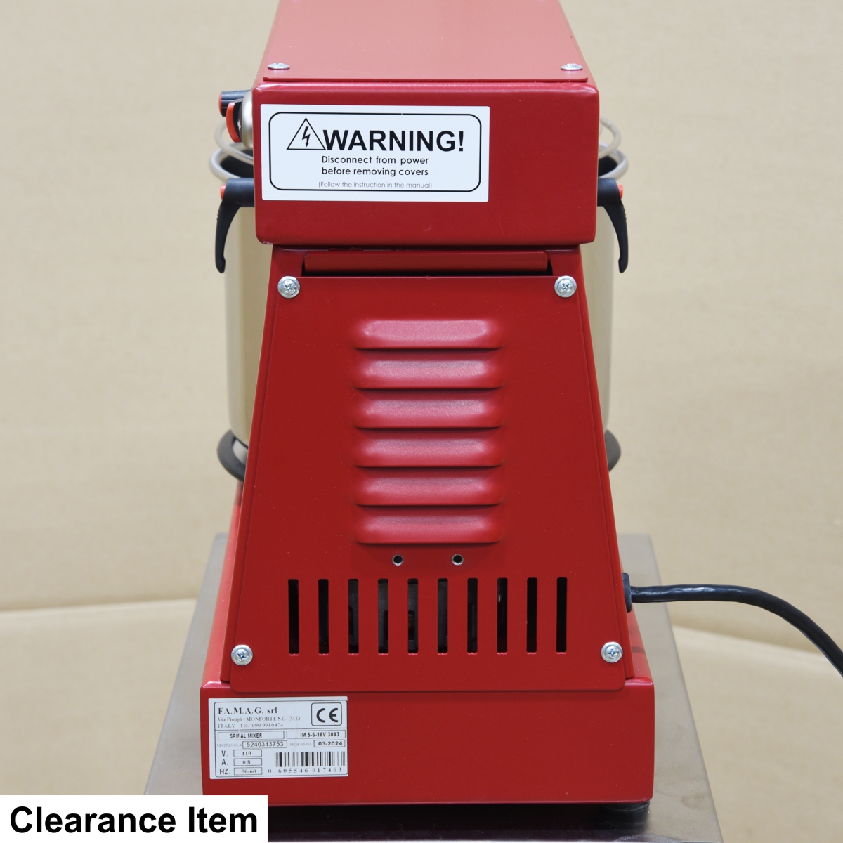 Clearance: Famag IM-5S HH Mixer, Ruby back panel