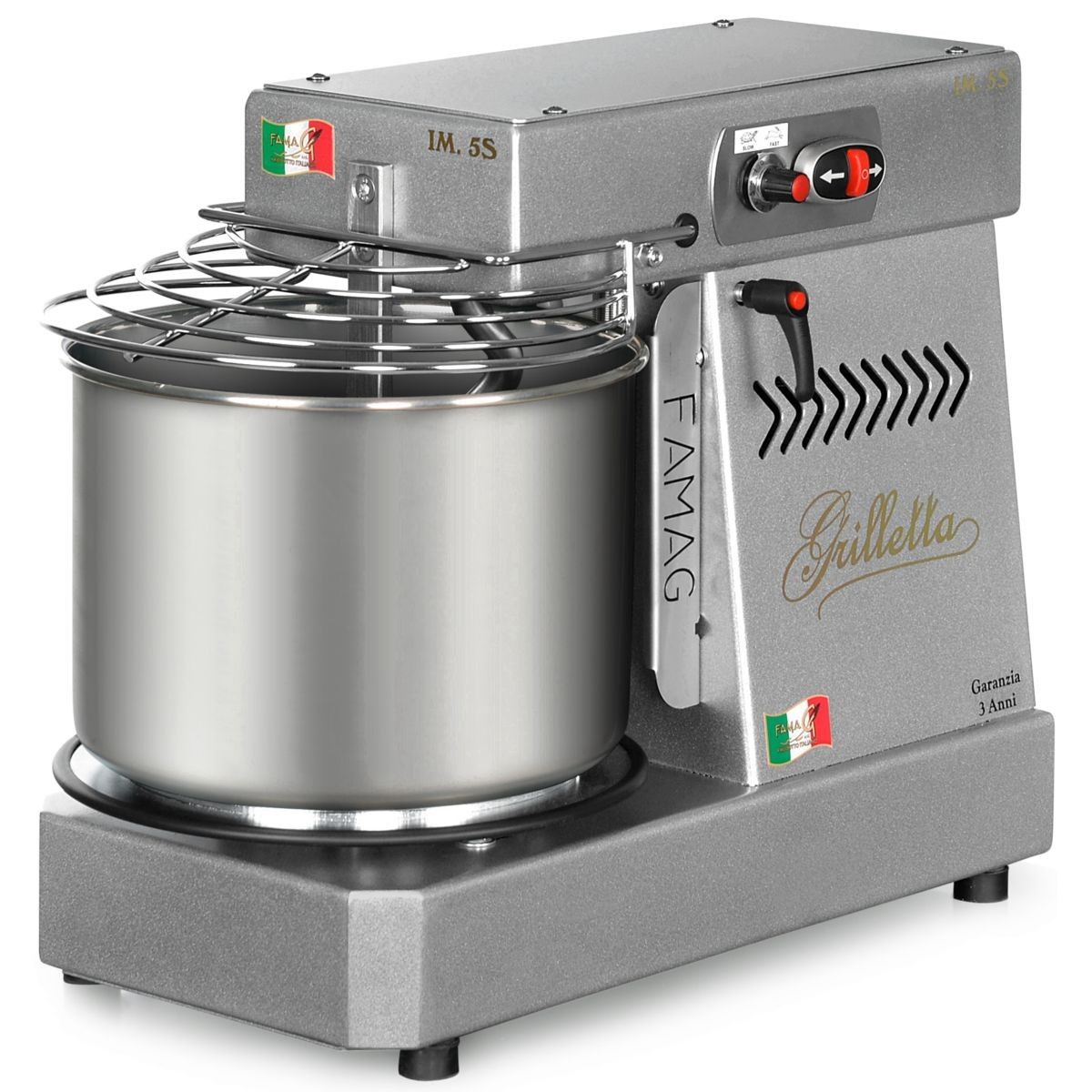 famag grilletta spiral dough mixer sparkle silver 1200 2 3