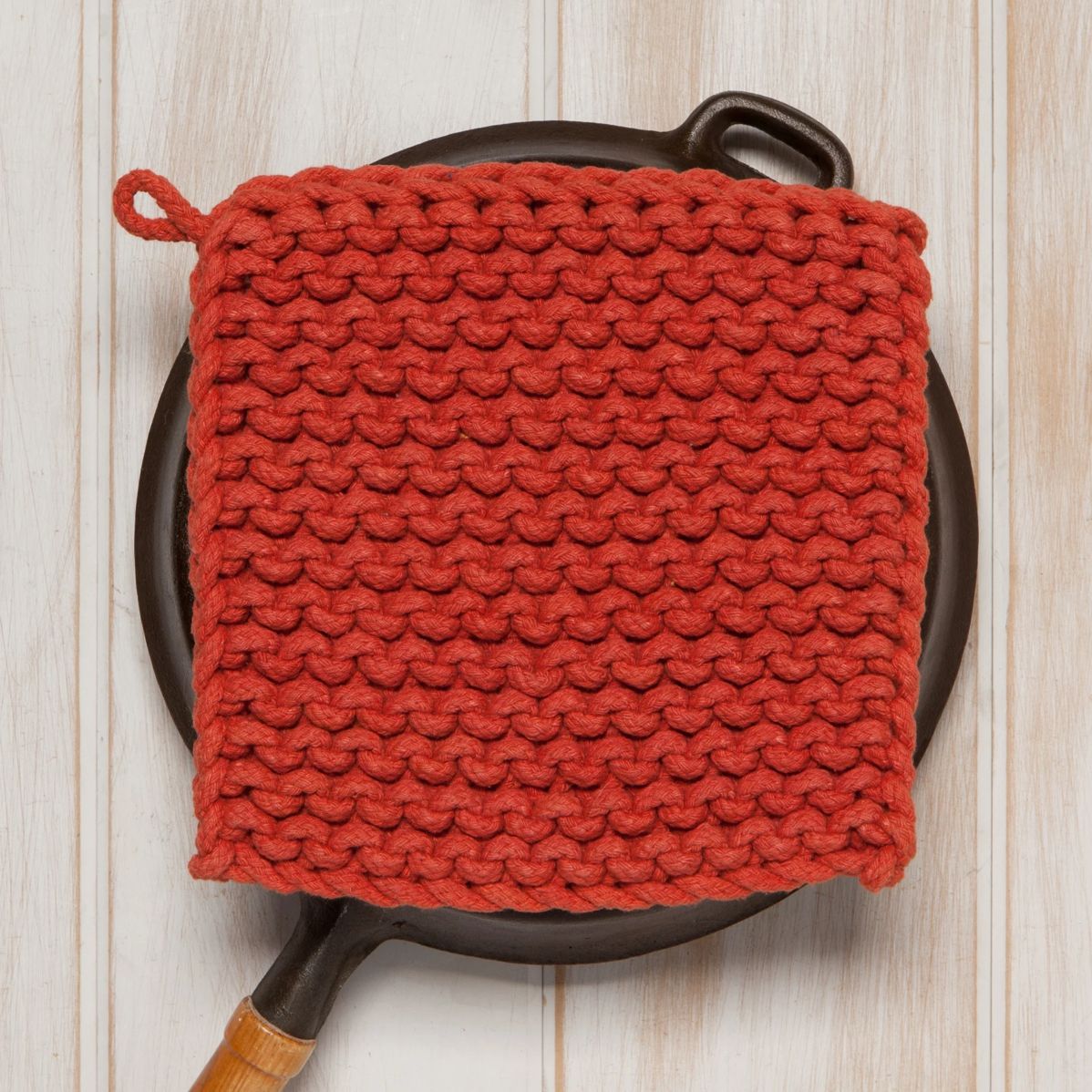 Knit Potholder, Clay