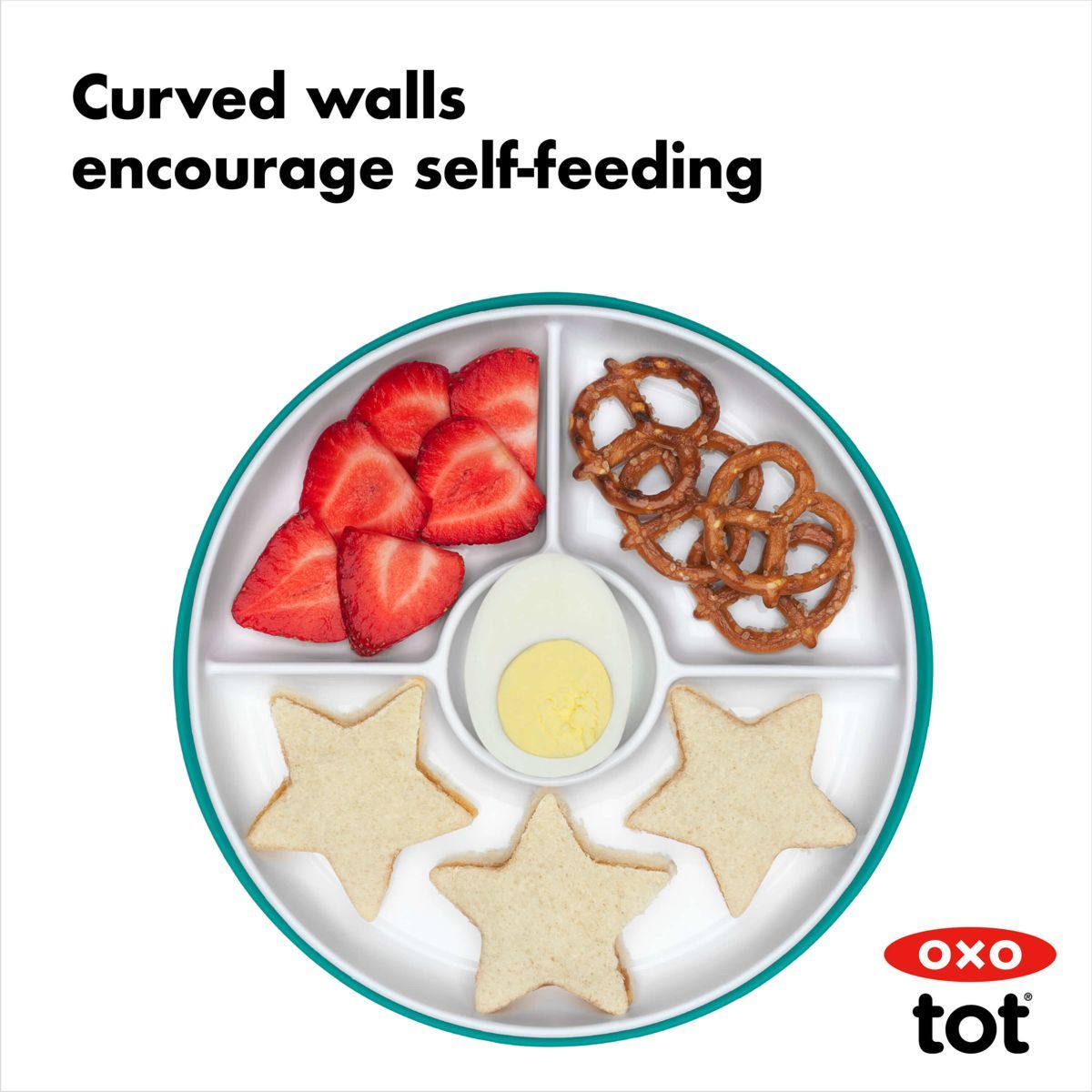 OXO Stick & Stay plate with divided sections