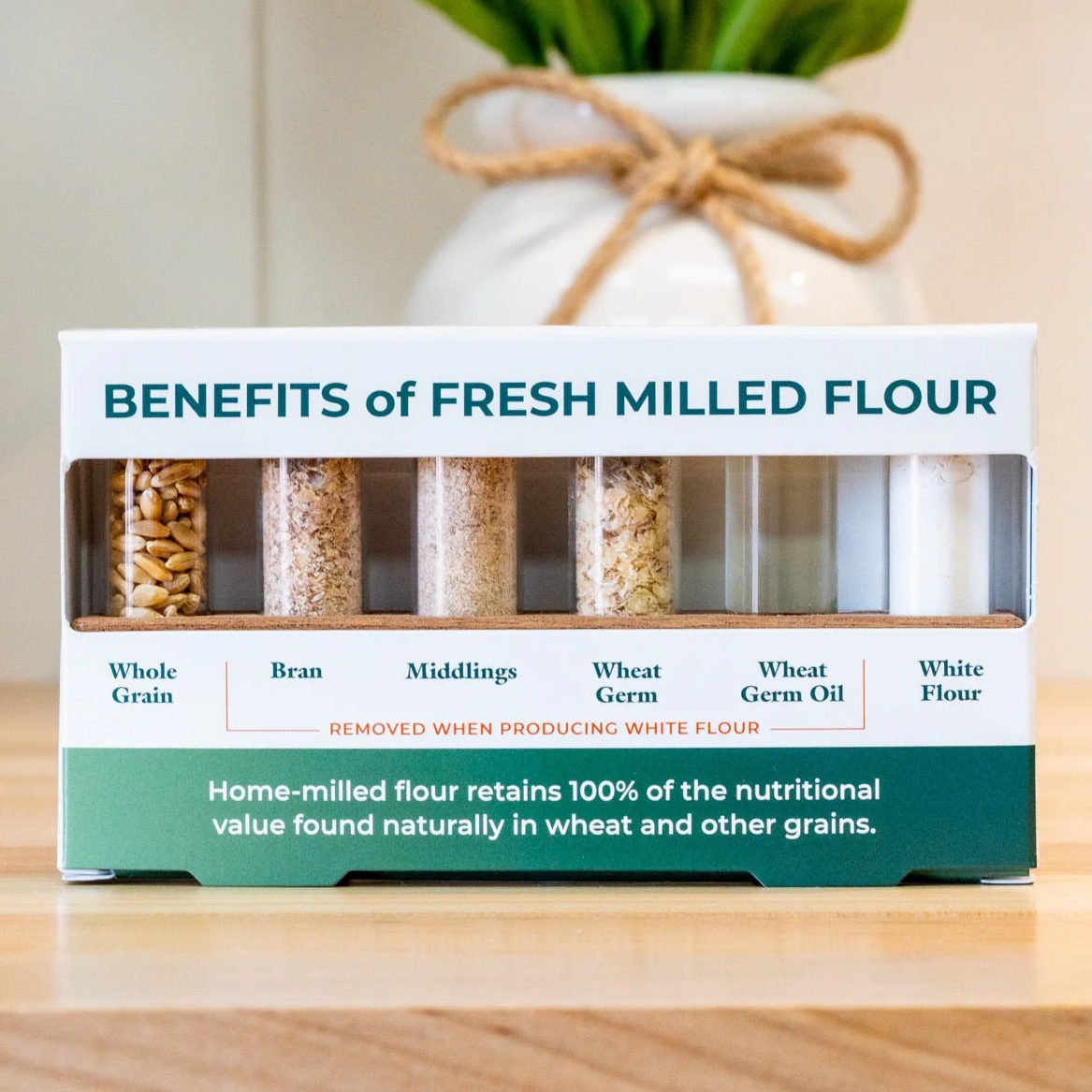NutriMill's grain milling demo set